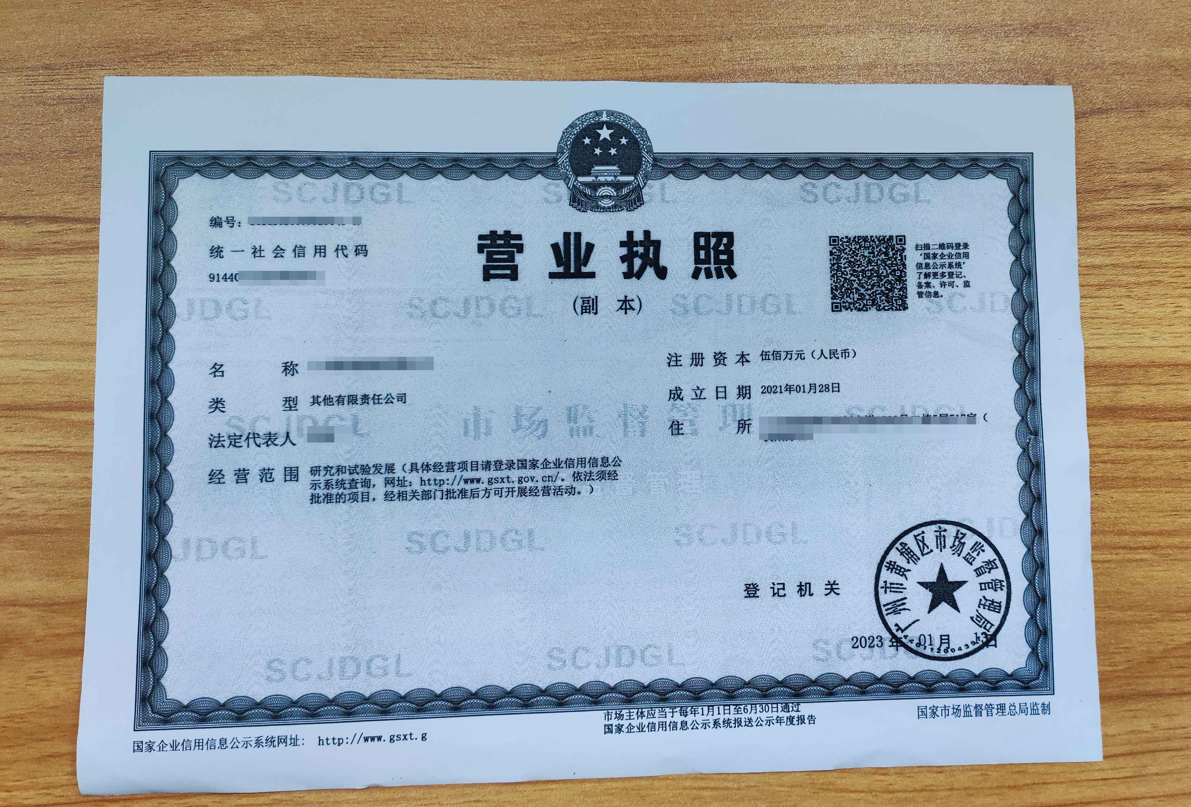 广州****科技有限公司注册案例